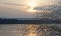 Sunset over Danube river Royalty Free Stock Photo