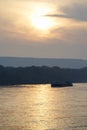 Sunset over Danube river Royalty Free Stock Photo