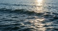 Sunset Over Dark Blue Water With Golden Light Reflections Royalty Free Stock Photo