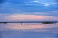 Sunset over dead salt lake