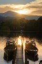 Sunset over Derwentwater, Keswick, Lake District, UK Royalty Free Stock Photo