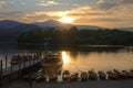 Sunset over Derwentwater, Keswick, Lake District, UK Royalty Free Stock Photo