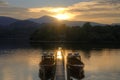 Sunset over Derwentwater, Keswick, Lake District, UK Royalty Free Stock Photo