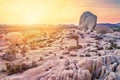 Sunset over desert in Joshua Tree National Park. Royalty Free Stock Photo