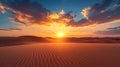 Sunset Over Desert Sand Dunes Royalty Free Stock Photo