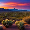 Sunset over a desert