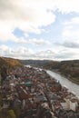 08.12.2023 - Sunset over Dinant city, historical part of the city in the province of Namur, region Wallonia, Belgium