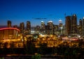 Sunset Over Downtown Calgary and Saddledome