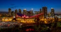 Sunset Over Downtown Calgary and Saddledome