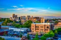 Sunset over Downtown Greenville South Carolina SC Skyline