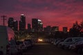 Sunset over Downtown Los Angeles Royalty Free Stock Photo