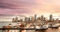 Sunset over Downtown Miami Royalty Free Stock Photo
