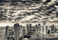 Sunset over Downtown Miami and Brickell, aerial view Royalty Free Stock Photo