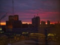 sunset over downtown milwaukee wisconsin Royalty Free Stock Photo
