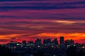 Sunset over the downtown Phoenix, Arizona skyline Royalty Free Stock Photo