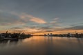 Sunset over Downtown Umea, Sweden Royalty Free Stock Photo