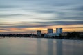 Sunset over Downtown Umea, Sweden Royalty Free Stock Photo