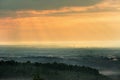 Sunset over Dresden, view from Pfaffenstein in Saxony