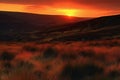 Sunset over the Dunes in the Yorkshire Dales National Park Royalty Free Stock Photo