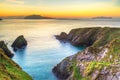 Sunset over Dunquin bay on Dingle Peninsula Royalty Free Stock Photo