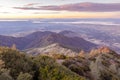 Sunset over Eagle Peak and Bald Ridge via the Mt Diablo Main Peak Royalty Free Stock Photo