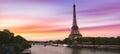 Sunset over the the Eiffel Tower in Paris, France Royalty Free Stock Photo