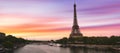 Sunset over the the Eiffel Tower in Paris, France Royalty Free Stock Photo