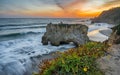 Sunset over El Matador state beach Royalty Free Stock Photo