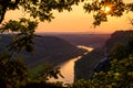 Sunset over the Elbe from the Bastei Bridge Royalty Free Stock Photo