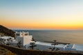 Sunset over elia beach, mykonos Royalty Free Stock Photo