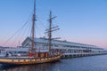 Sunset over Elizabeth Street Pier in Hobart, Australia