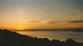 Sunset over the estuary of the River Shannon near Foynes in County Limerick