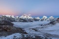Sunset over Everest mountain with unbelievable.