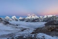Sunset over Everest mountain with unbelievable.