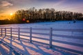 Sunset over a farm field in rural Carroll County, Maryland.