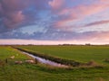 Sunset over Farmland in the Netherlands