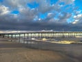 Sunset over Fishing Pier in the Outer Banks North Carolina Royalty Free Stock Photo