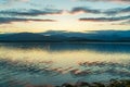 Sunset over the fjord in Tromso, Norway Royalty Free Stock Photo