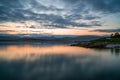 Sunset over the fjord in Tromso, Norway Royalty Free Stock Photo