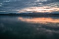 Sunset over the fjord in Tromso, Norway Royalty Free Stock Photo