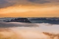Sunset over fort Konigstein Royalty Free Stock Photo