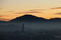 Sunset over Freiburg, Germany Royalty Free Stock Photo