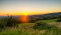 Sunset over the French countryside Royalty Free Stock Photo