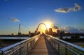 Sunset over the Gateway Arch in St. Louis Royalty Free Stock Photo