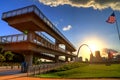 Sunset over the Gateway Arch in St. Louis Royalty Free Stock Photo