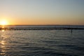 Sunset over Geographe Bay viewed from Jetty, Busselton, WA, Australia Royalty Free Stock Photo
