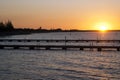 Sunset over Geographe Bay viewed from Jetty, Busselton, WA, Australia Royalty Free Stock Photo