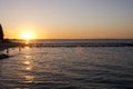 Sunset over Geographe Bay viewed from Jetty, Busselton, WA, Australia Royalty Free Stock Photo