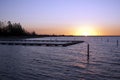 Sunset over Geographe Bay viewed from Jetty, Busselton, WA, Australia Royalty Free Stock Photo