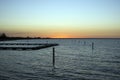 Sunset over Geographe Bay viewed from Jetty, Busselton, WA, Australia Royalty Free Stock Photo